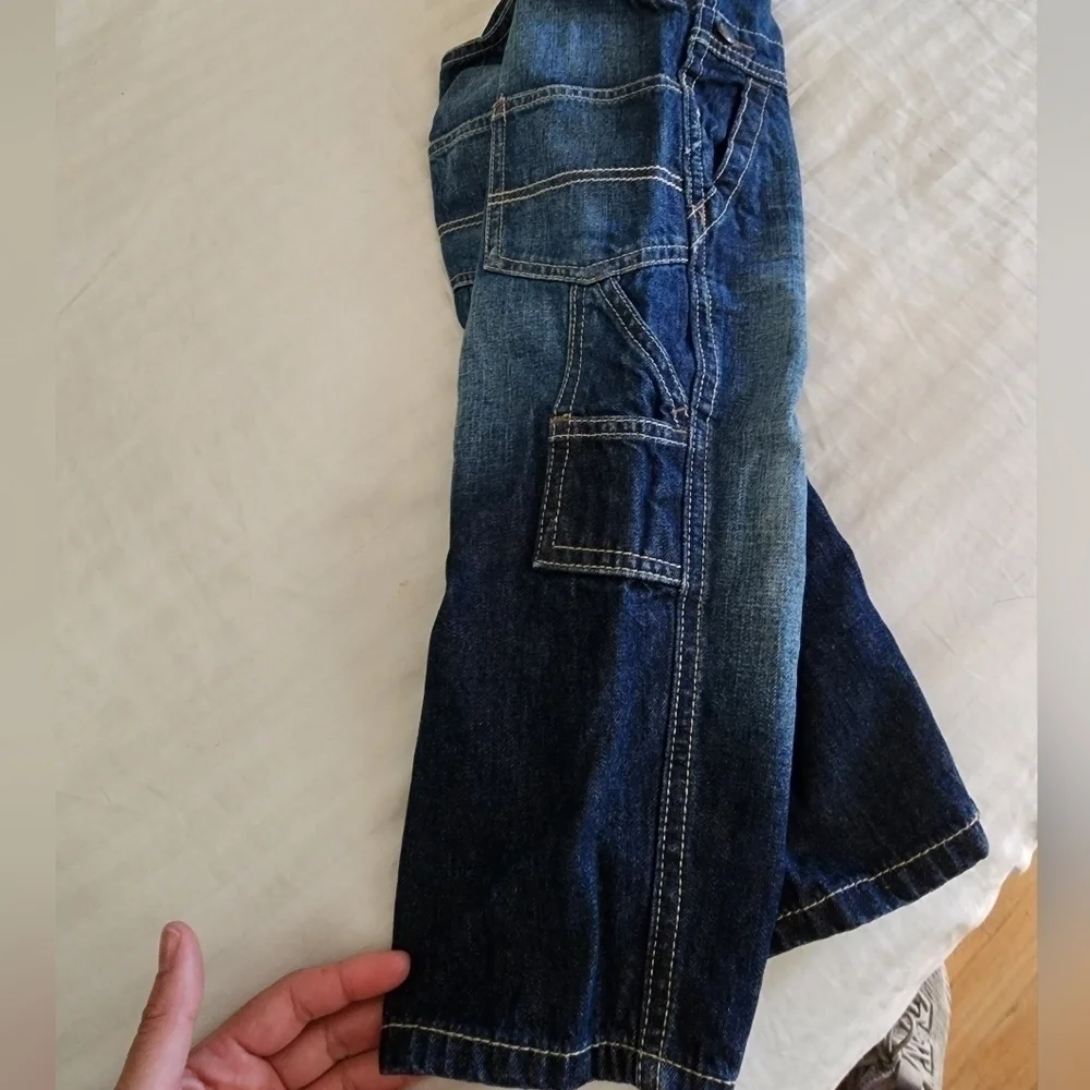 Oshkosh B'gosh Toddler Carpenter Style Baggy Denim Overalls size 18-24 Months